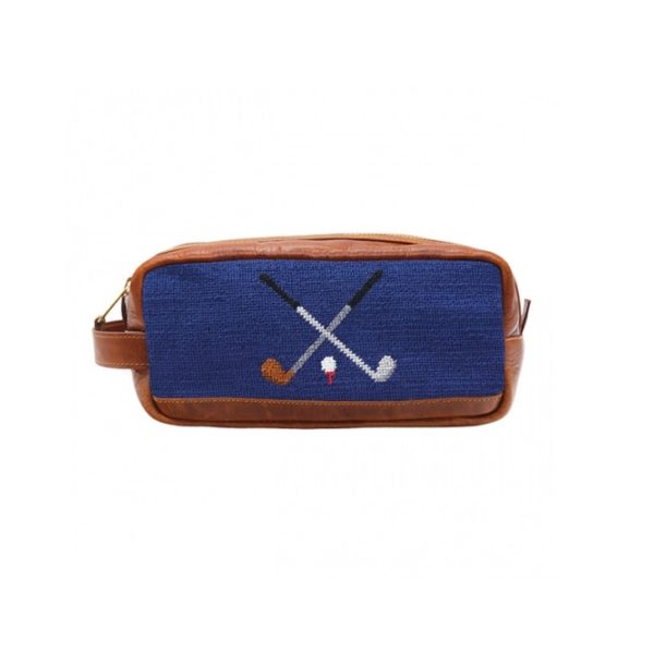 Crossed Clubs Needlepoint Toiletry Bag