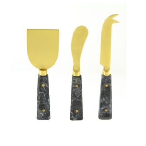 3-pc Cheese Knife Set - Gold/Grey