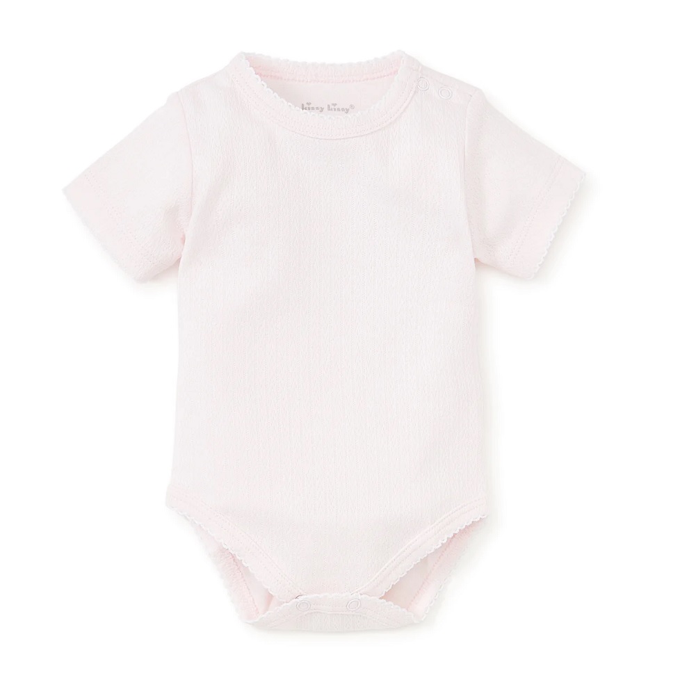Pink Pointelle Short Sleeve Bodysuit