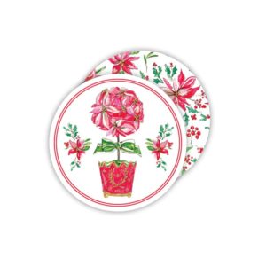Holiday Poinsettia Paper Coasters