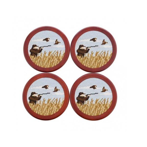 Upland Shoot Needlepoint Coaster Set