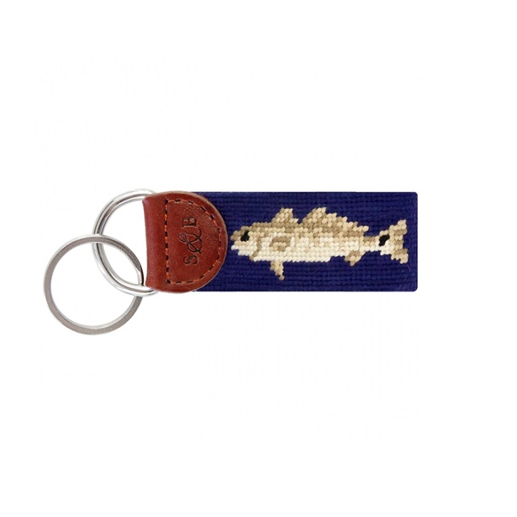 Redfish Needlepoint Key Fob (Dark Navy)