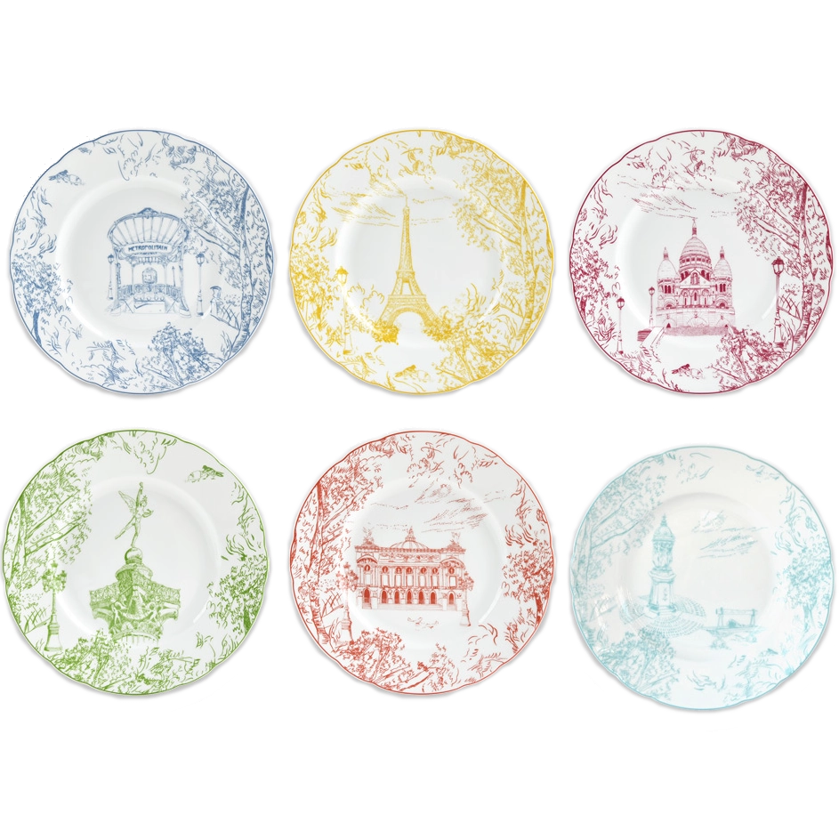 Bernardaud Tout Paris Salad Plate Set