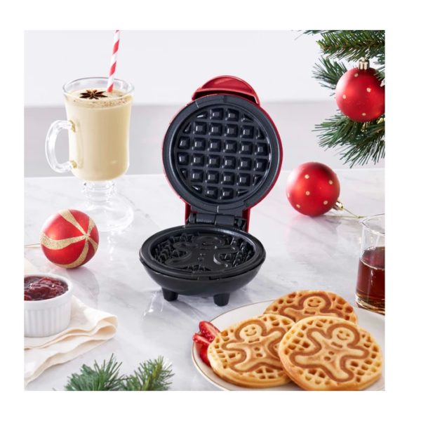 Gingerbread Man Mini Waffle Maker - Red
