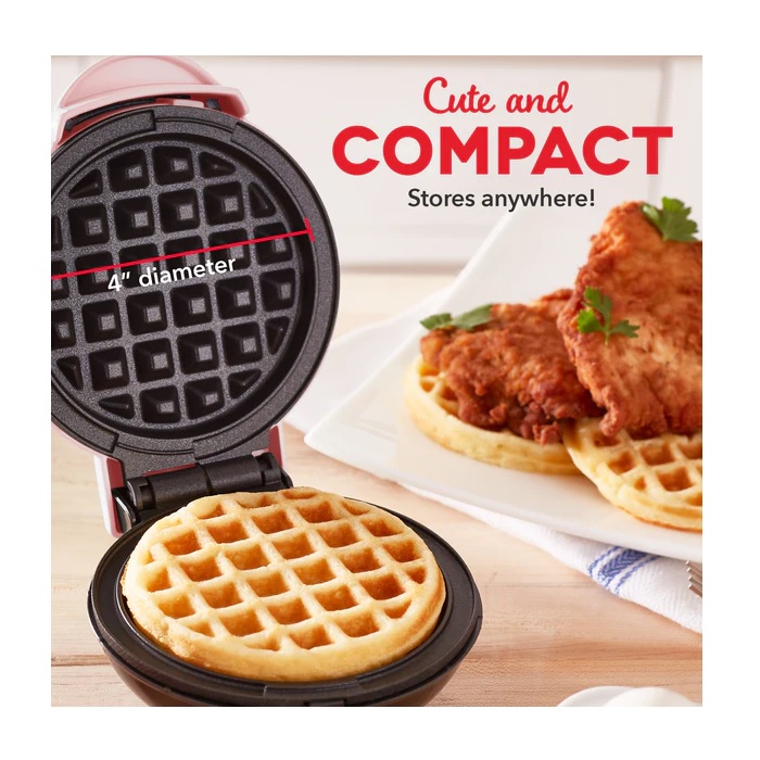Dash Mini Waffle Maker Pink Berings
