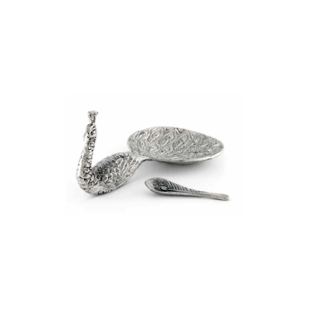 Vagabond House Pewter Peacock Salt Cellar