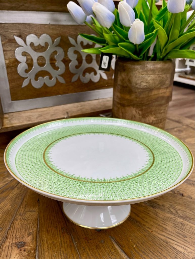 Apple Green Lace Cake Stand Large