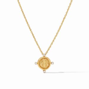 Julie Vos Bee Cameo Solitaire Necklace