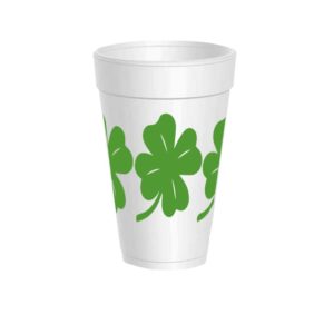 Lucky Clover Styrofoam Cups