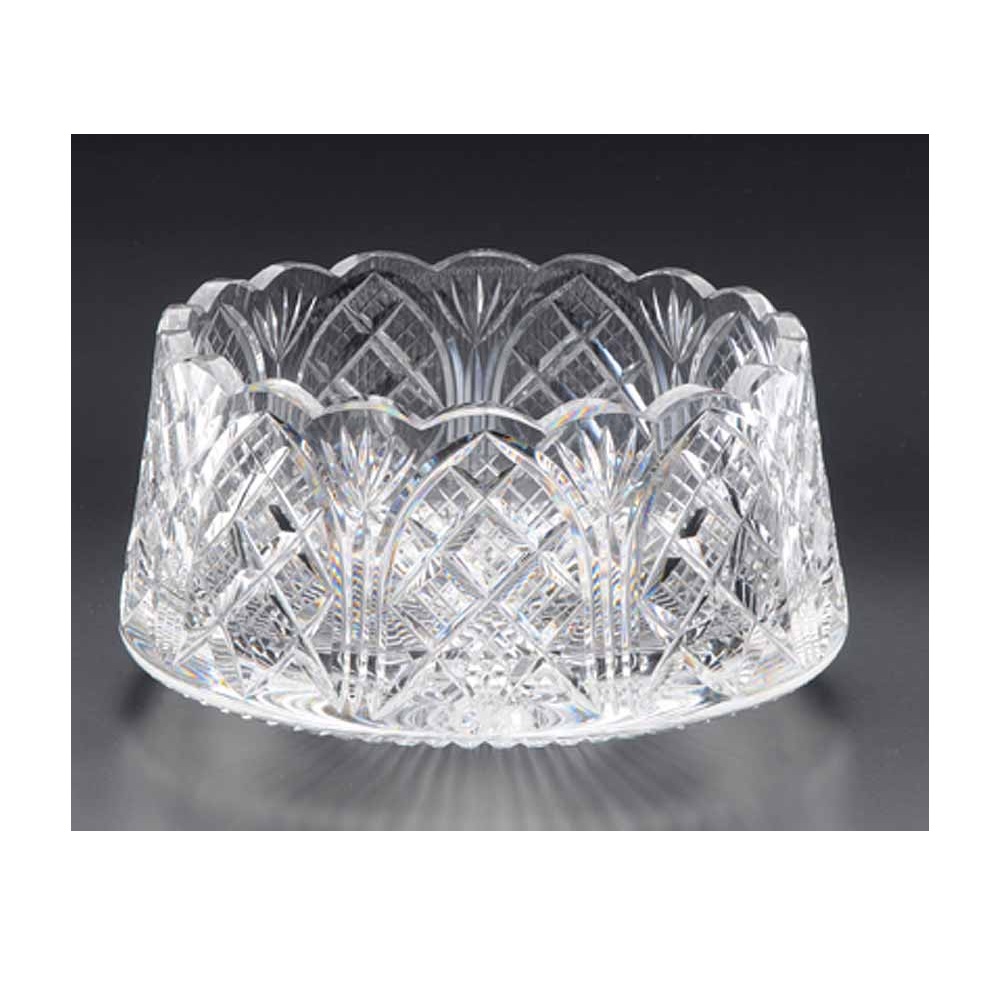 Heritage Irish Crystal 7-inch Cathedral Castle Scalloped Bowl