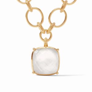 Julie Vos Antonia Statement Necklace - Iridescent Clear Crystal