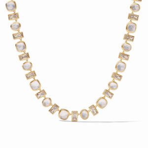 Julie Vos Antonia Tennis Necklace - Iridescent Clear Crystal