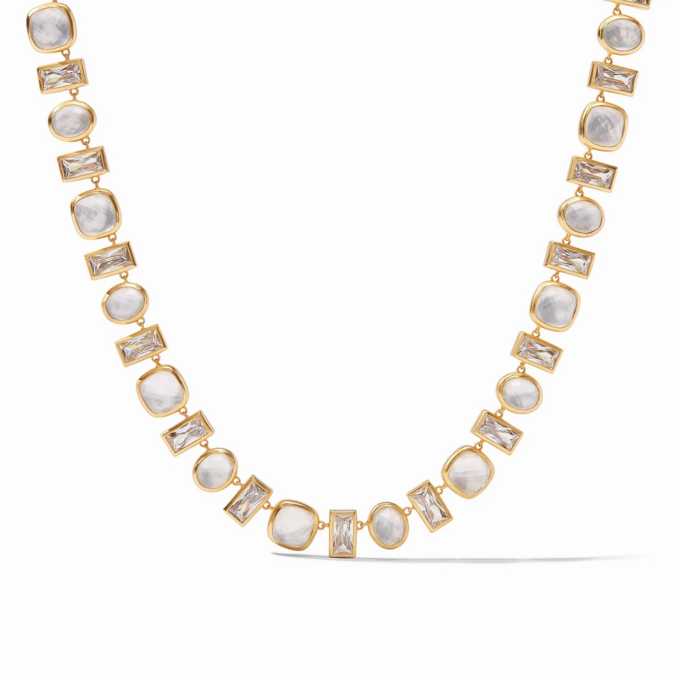 Julie Vos Antonia Tennis Necklace - Iridescent Clear Crystal