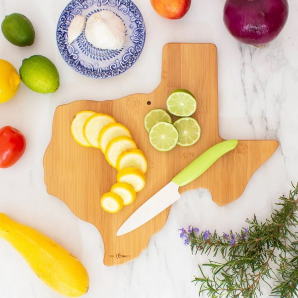 Destination Texas State Shaped Bamboo Serving and Cutting Board