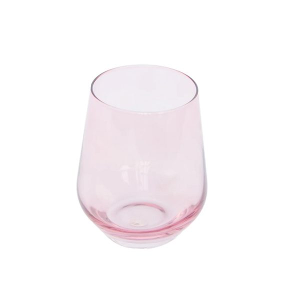 Estelle Colored Stemless Wine Glass - Rose