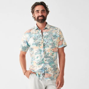 Faherty Short-Sleeve Breeze Shirt - Coastal Brights