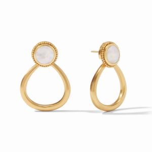 Julie Vos Flora Statement Earrings - Mother of Pearl