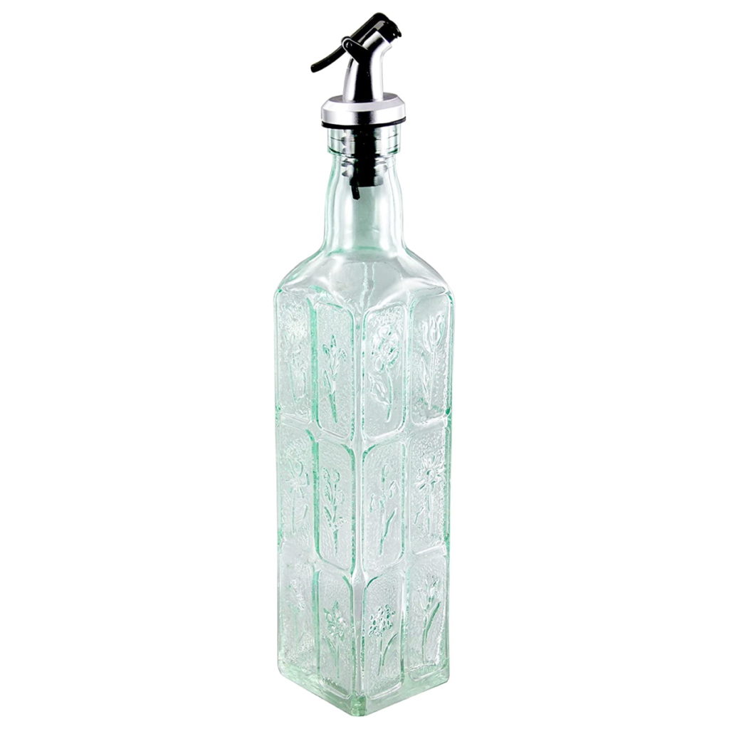 Grant Howard Embossed Glass Cruet - Flower Bouquet