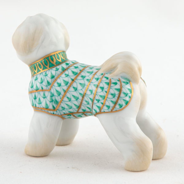 Herend Bichon Frise Figurine - Green