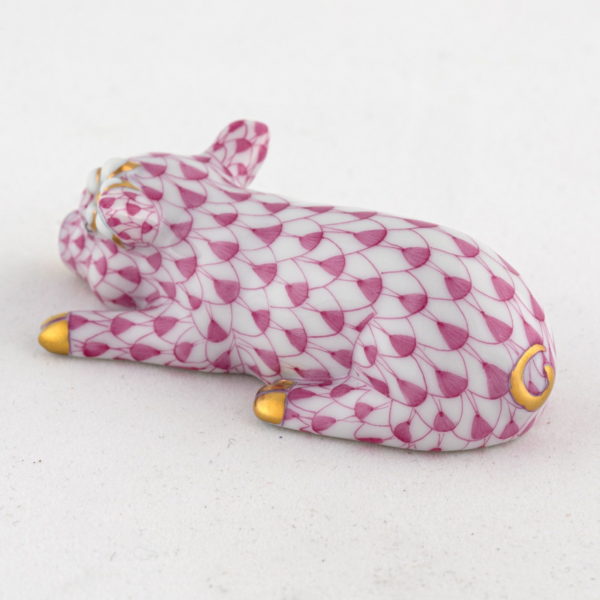 Herend Daisy the Pig Figurine - Raspberry