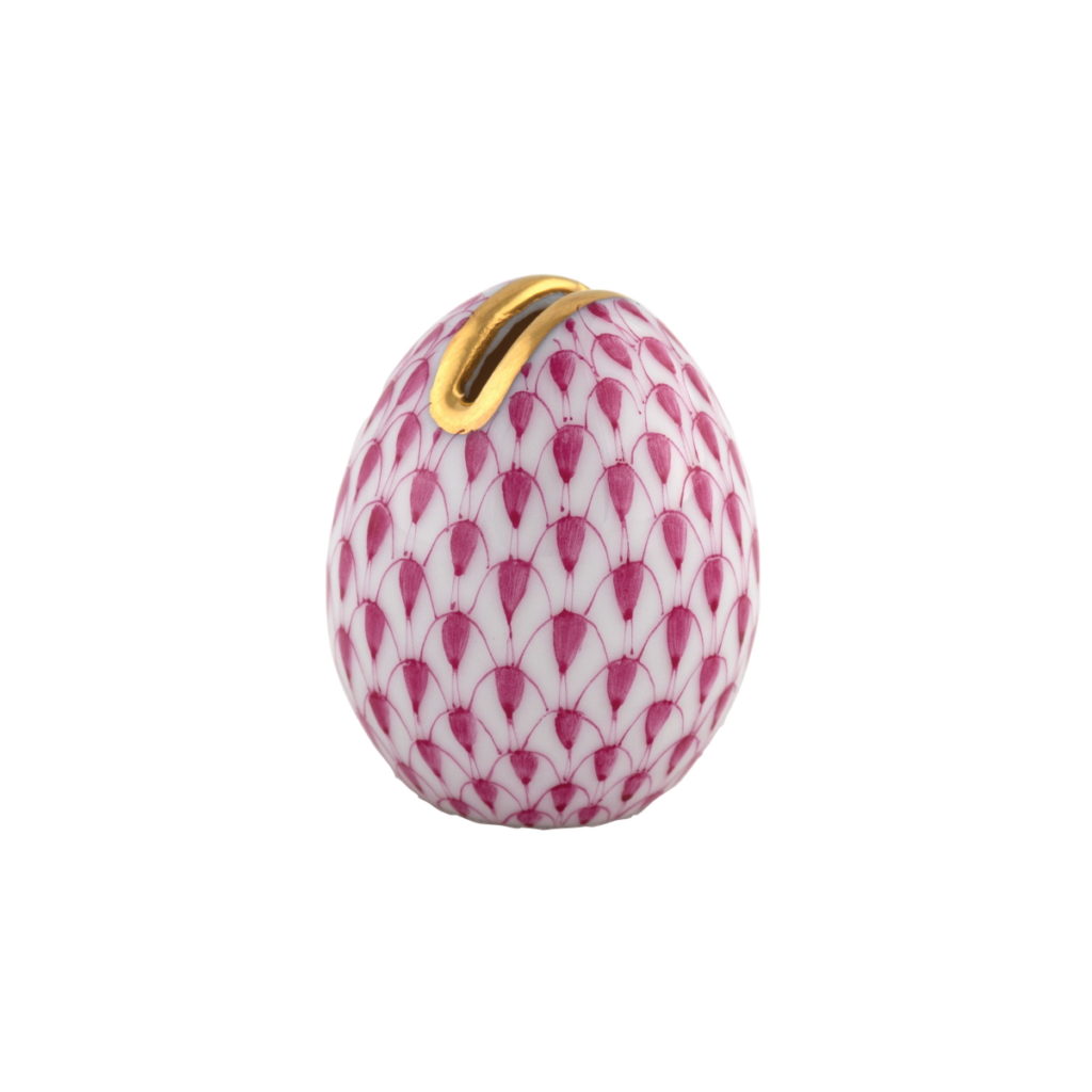 Herend Egg Place Card Holder - Raspberry
