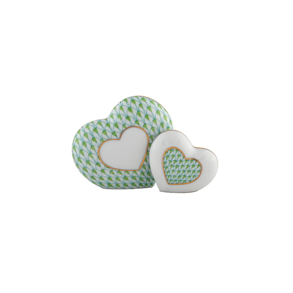 Herend Two of Hearts Figurine - Keylime