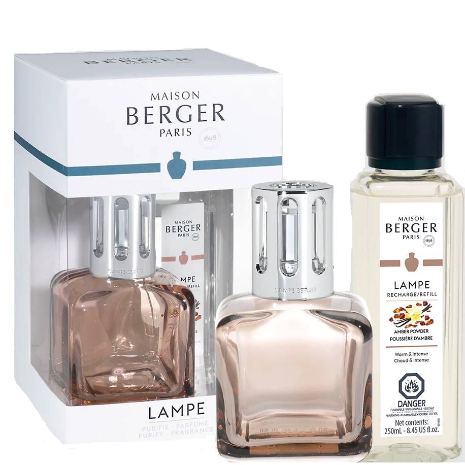 Ice Cube Beige Lamp Gift Set with Amber Powder