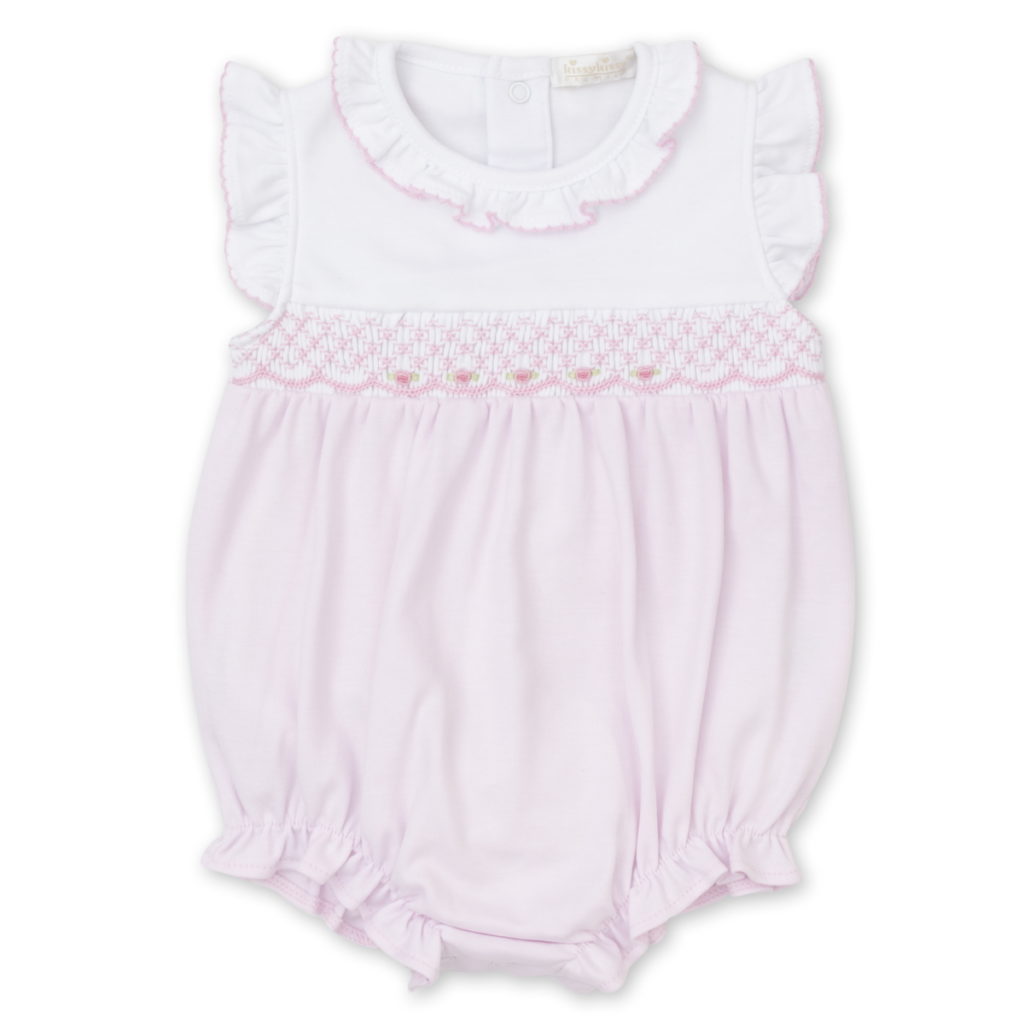 Kissy Kissy Bubble with Hand Smocking - Pink White