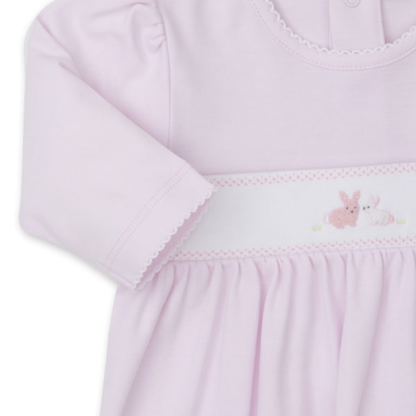 Kissy Kissy Sack Dress with Bunny Embroidery - Pink