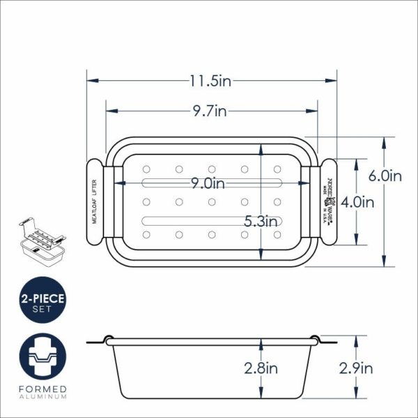 Nordic Ware Naturals Meatloaf Pan with Lifting Trivet
