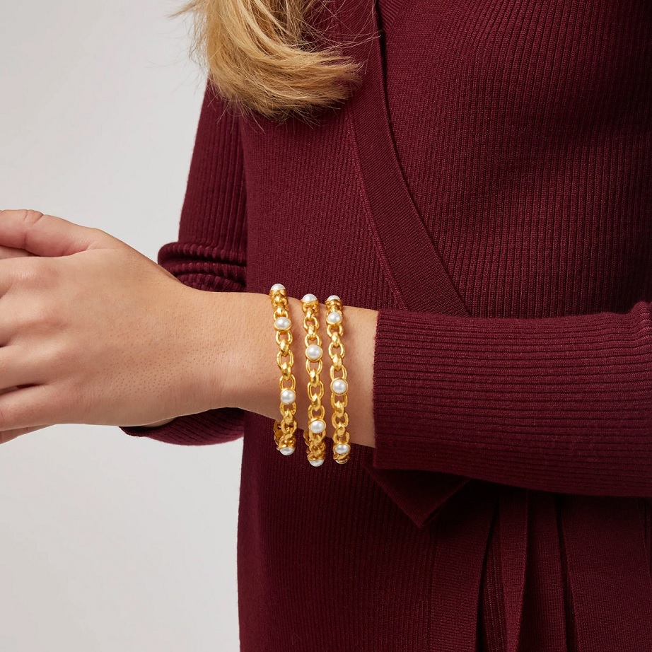 Julie Vos Medium Palermo Pearl Bangle
