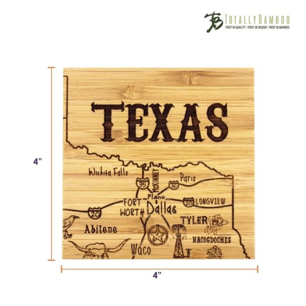 Texas State Puzzle 4-Pc. Coaster Set with Case