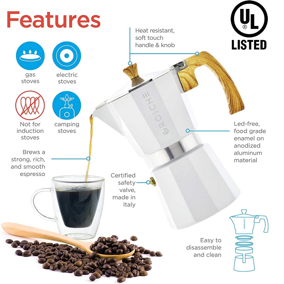 6 cups Electric Coffee Maker Filter Coffee Pot Electric Moka