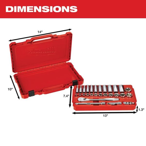 Milwaukee 3/8" Drive 32pc Ratchet & Socket Set - SAE