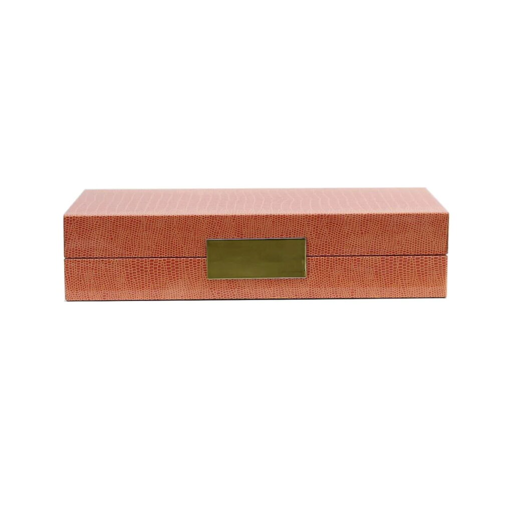 Addison Ross Orange Lacquer Box with Gold Clasp