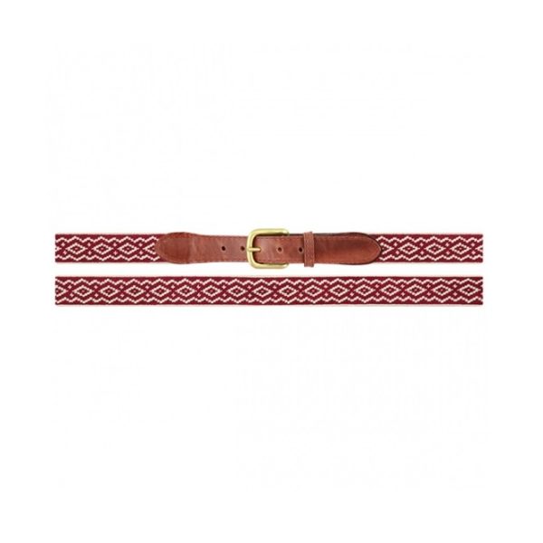 Andes Gaucho Needlepoint Belt - Garnet