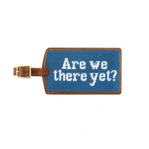Are We There Yet Needlepoint Luggage Tag