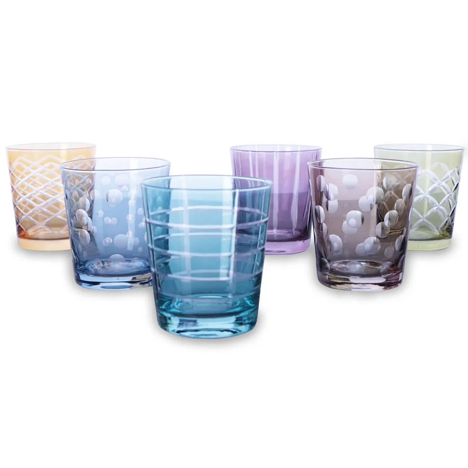 Beatriz Ball Glass Carved Double Old Fashioned Set