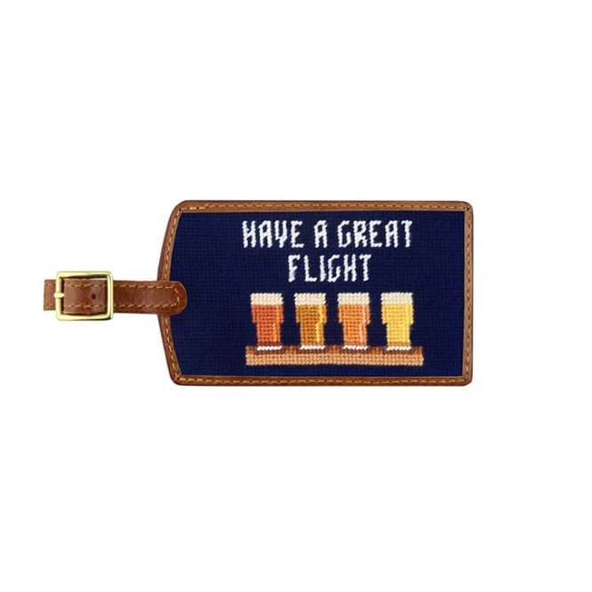 Beer Flight Needlepoint Luggage Tag