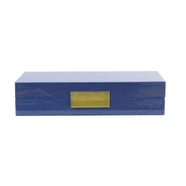 Addison Ross Blue Lacquer Box with Gold Clasp