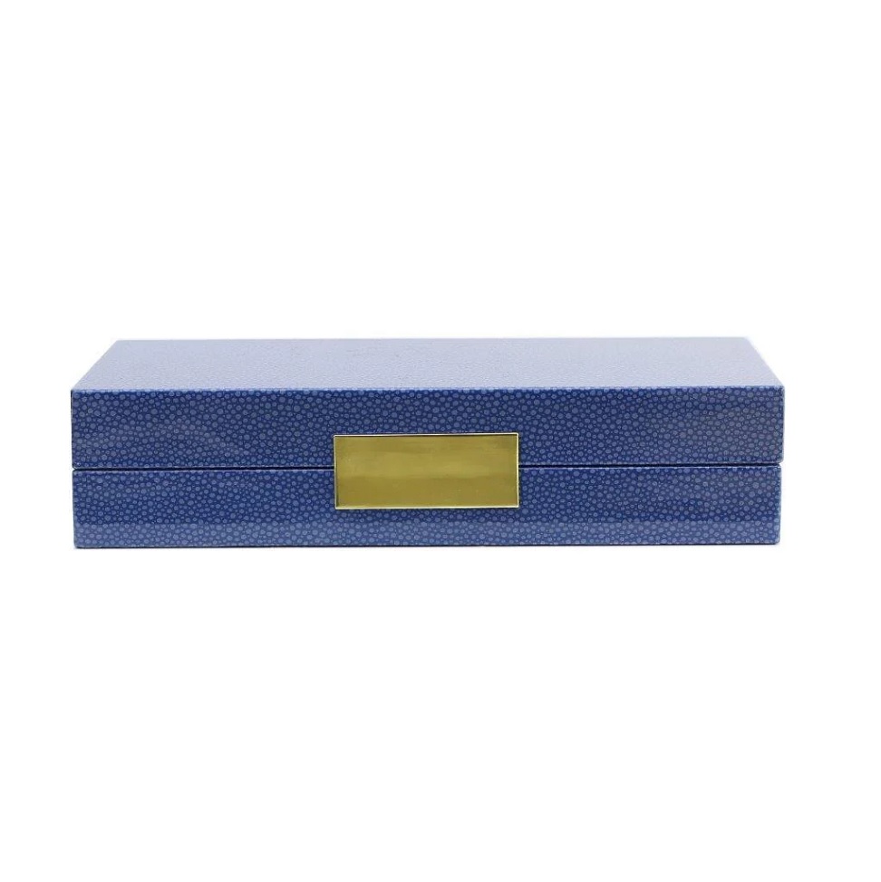 Addison Ross Blue Lacquer Box with Gold Clasp