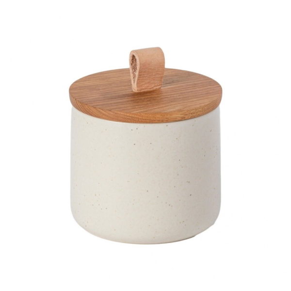 Casafina Pacifica 5'' Canister with Oak Wood Lid - Vanilla