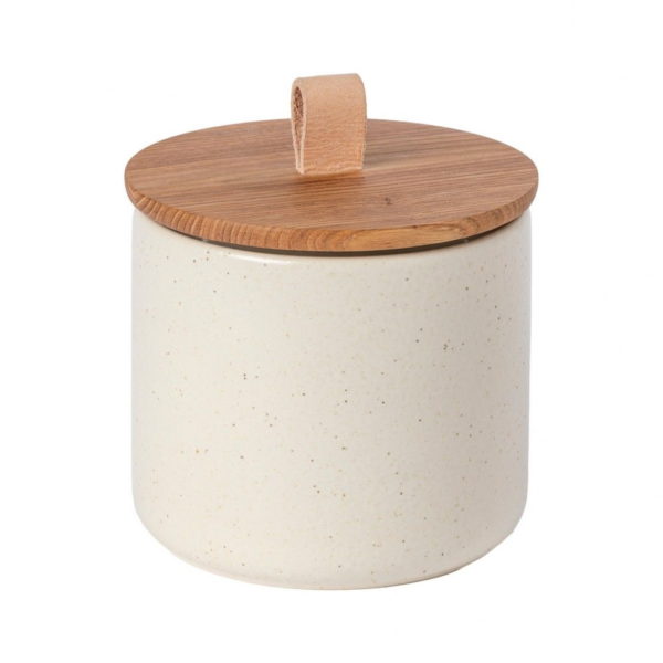 Casafina Pacifica 6'' Canister with Oak Wood Lid - Vanilla