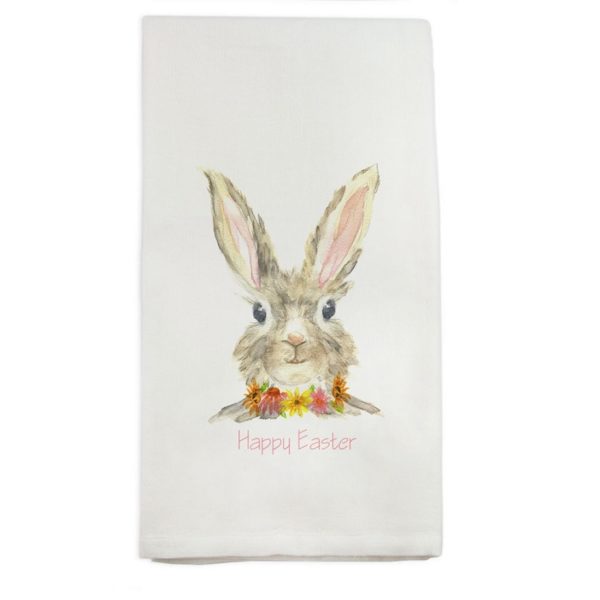 Easter Bunny with Quote Dish Towel