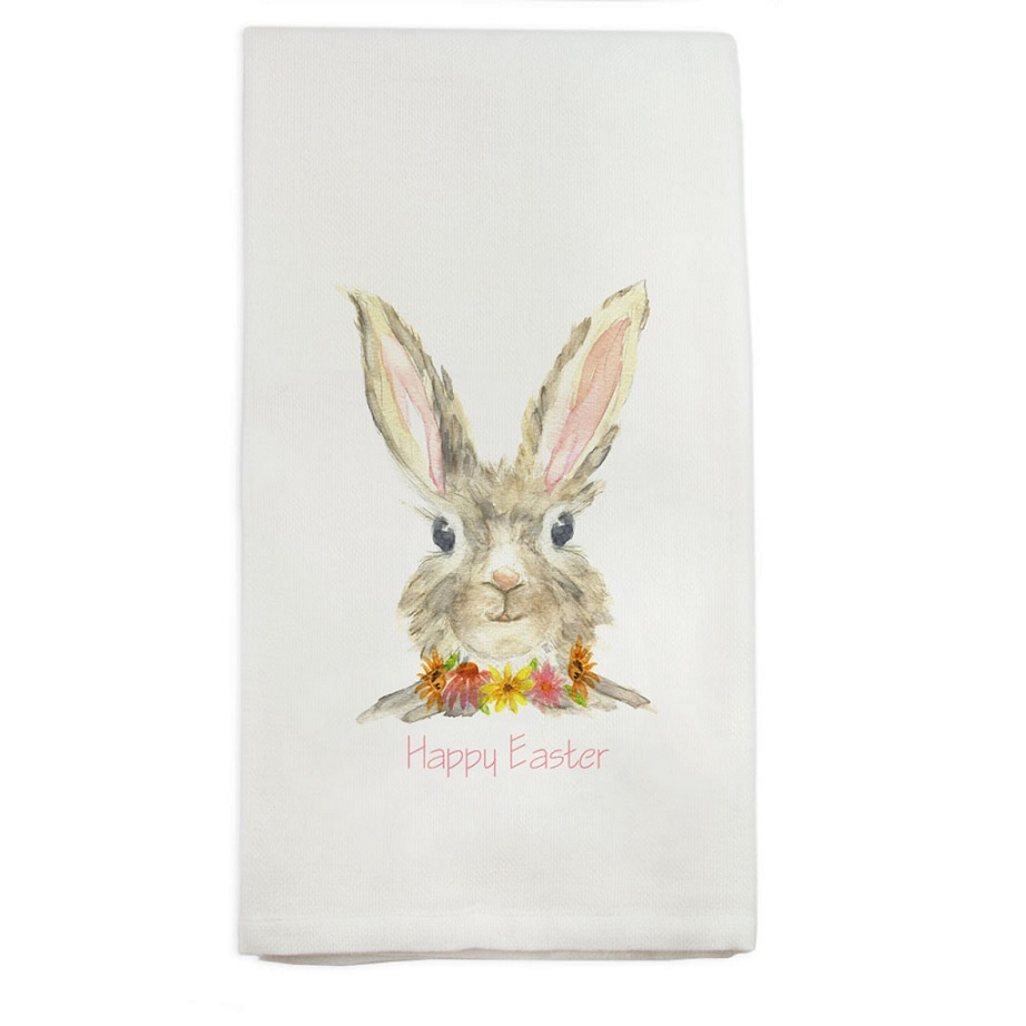 Easter Bunny with Quote Dish Towel