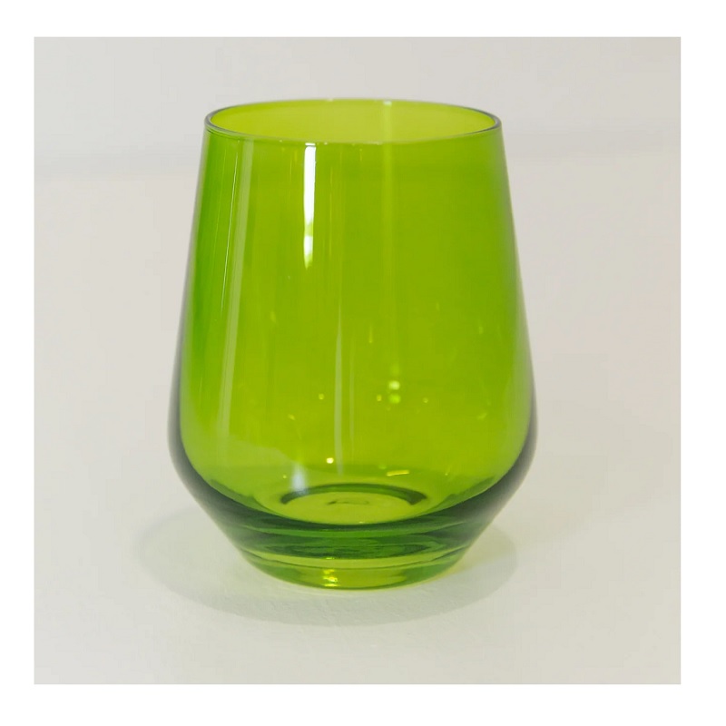 Estelle Stemless Wine Glass - Forest Green