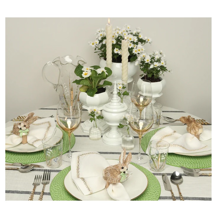 Hop Napkin Ring in Natural & Green