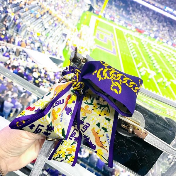 Saturday Silks LSU Tigers Skinny Scarf