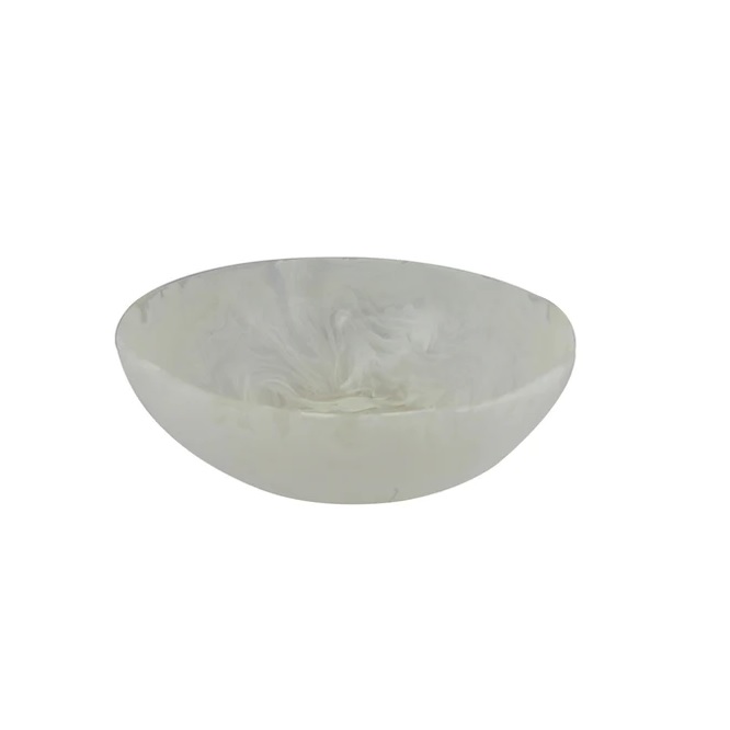 Nashi Medium Resin Wave Bowl White Swirl Berings