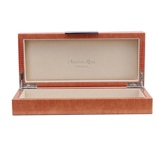 Addison Ross Orange Lacquer Box with Gold Clasp